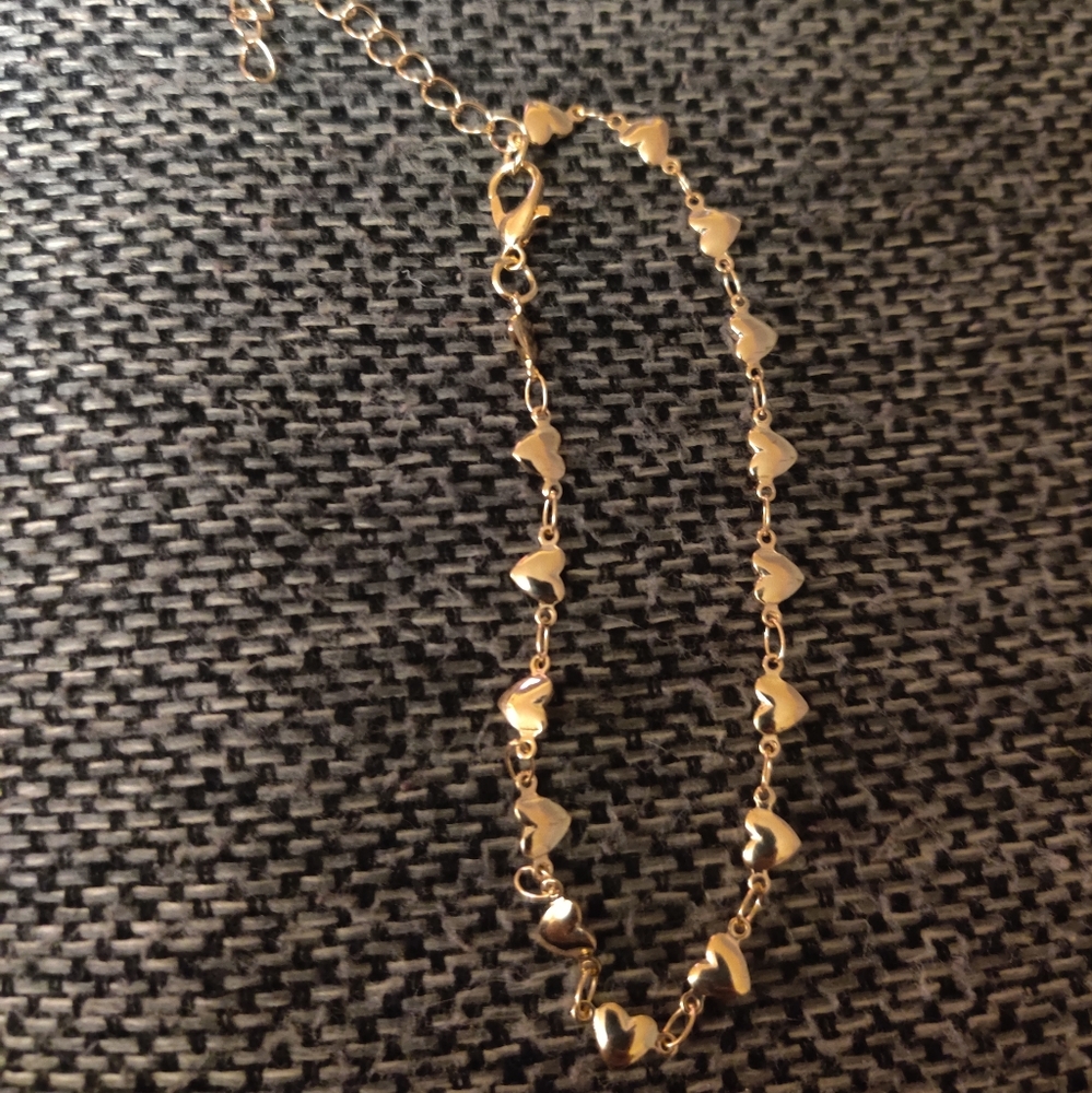 Gold Heart Chain Bracelet